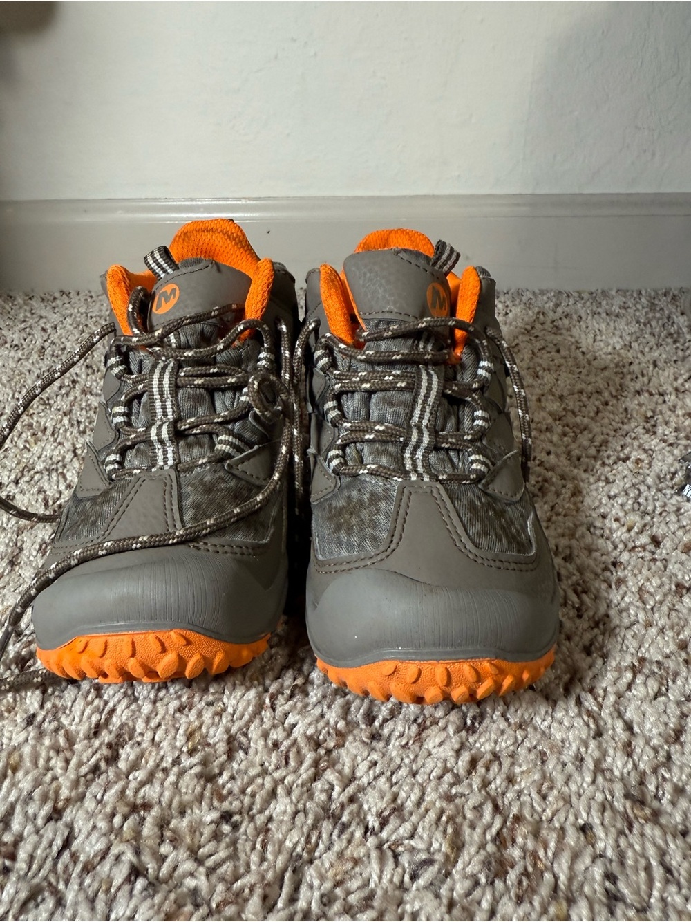 Merrell Kids Grey and Orange Trail Sneakers